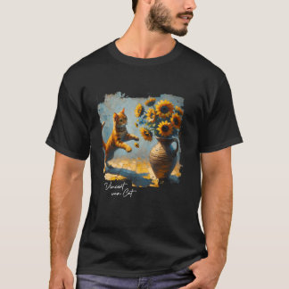 Zonnebloemen van Vincent van Cat Cat Art voor Cat  T-shirt
