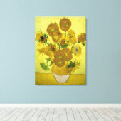 Zonnebloemen van Vincent Van Gogh Canvas Afdruk (Insitu (Houten vloer))