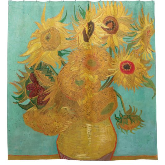 Zonnebloemen van Vincent Van Gogh Douchegordijn (Voorkant)