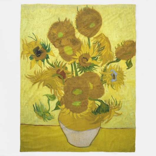 Zonnebloemen van Vincent Van Gogh Fleece Deken (Voorkant)
