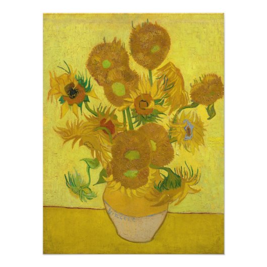 Zonnebloemen van Vincent van Gogh Foto Afdruk (Voorkant)