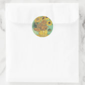 Zonnebloemen van Vincent Van Gogh Ronde Sticker (Tas)