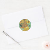 Zonnebloemen van Vincent Van Gogh Ronde Sticker (Envelop)