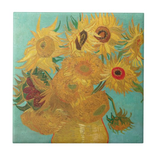 Zonnebloemen van Vincent Van Gogh Tegeltje (Voorkant)