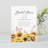 Zonnebloemen veld vlinders rustiek Vrijgezellenfee Kaart (Staand voorkant)