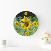 Zonnebloemen veld & Zonnebloem wandklok (Huis)