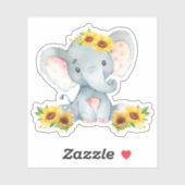 Zonnebloemen Ventilator Baby Elephant zonder vinyl Sticker (Vel)