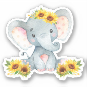 Zonnebloemen Ventilator Baby Elephant zonder vinyl Sticker