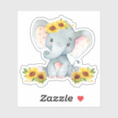 Zonnebloemen Ventilator Baby Elephant zonder vinyl Sticker (Vel)