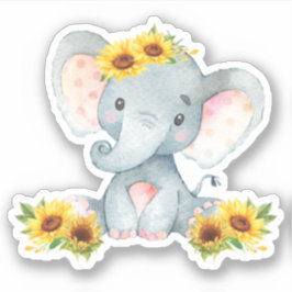 Zonnebloemen Ventilator Baby Elephant zonder vinyl Sticker