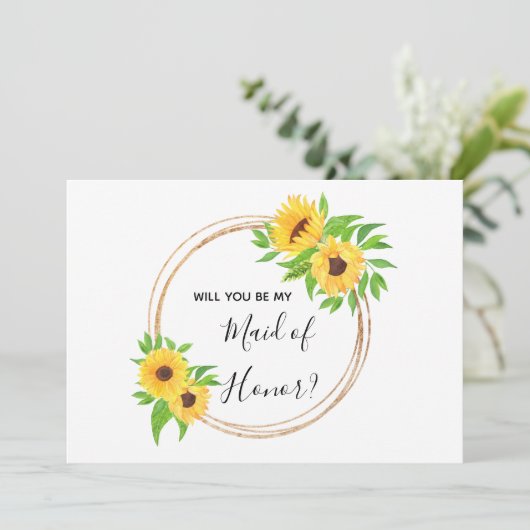 Zonnebloemen Ventilator Geel Wordt je vermaakt van Kaart (Staand voorkant)