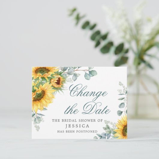 Zonnebloemen Verandering van plannen Vrijgezellenf Briefkaart (Staand voorkant)