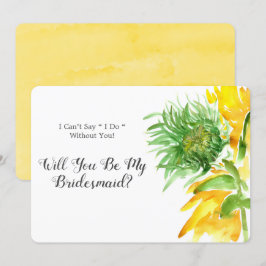 Zonnebloemen verf je mijn Bridesmaid Kaart