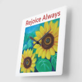 Zonnebloemen - Verheug je altijd Vierkante Klok (Hoek)