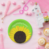 Zonnebloemen verjaardagsfeestje papieren bordje (Feest)