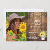 Zonnebloemen verjaardagsuitnodiging kaart (Voorkant)