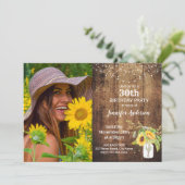 Zonnebloemen verjaardagsuitnodiging kaart (Staand voorkant)