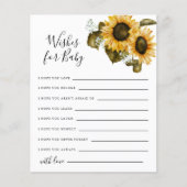 Zonnebloemen Vernis voor Baby Kaart (Voorkant)