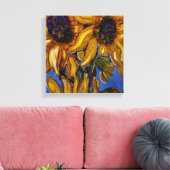 Zonnebloemen verpakte canvas print (Insitu (Woonkamer))