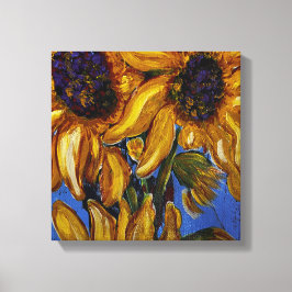 Zonnebloemen verpakte canvas print