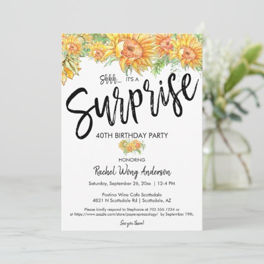 Zonnebloemen Verrassingsdag Kaart (Staand voorkant)