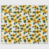 Zonnebloemen vet en geel cadeaupapier (Vlak)