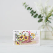 Zonnebloemen Victoriaans handelskaart Visitekaartje (Staand voorkant)