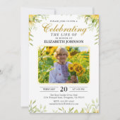 Zonnebloemen Viering van het begrafenisherdenkings Kaart (Voorkant)