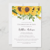 Zonnebloemen Viering van het begrafenisherdenkings Kaart (Voorkant)