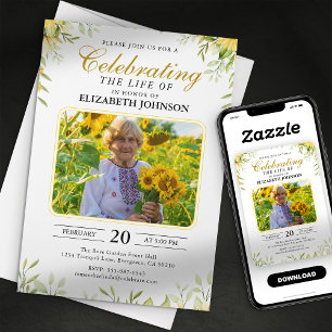 Zonnebloemen Viering Van Het Leven Funeralie Herde Kaart
