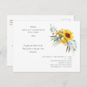 Zonnebloemen viering van het leven uitnodiging (Voorkant / Achterkant)