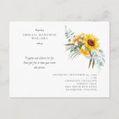 Zonnebloemen viering van het leven uitnodiging (Voorkant)