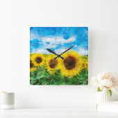 Zonnebloemen Vierkante Klok (Huis)