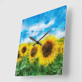Zonnebloemen Vierkante Klok (Hoek)