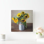 Zonnebloemen Vierkante Klok (Huis)