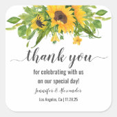 Zonnebloemen Vierkante Sticker (Voorkant)