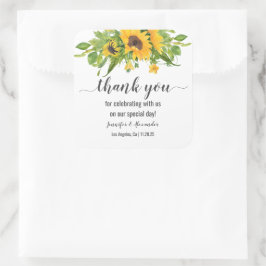 Zonnebloemen Vierkante Sticker