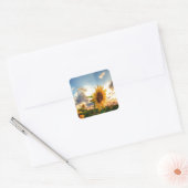 Zonnebloemen Vierkante Sticker (Envelop)