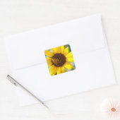 Zonnebloemen vierkante sticker (Envelop)