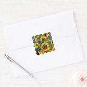 Zonnebloemen Vierkante Sticker (Envelop)