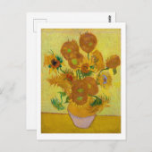 Zonnebloemen, Vincent van Gogh, 1889 Briefkaart (Voorkant / Achterkant)