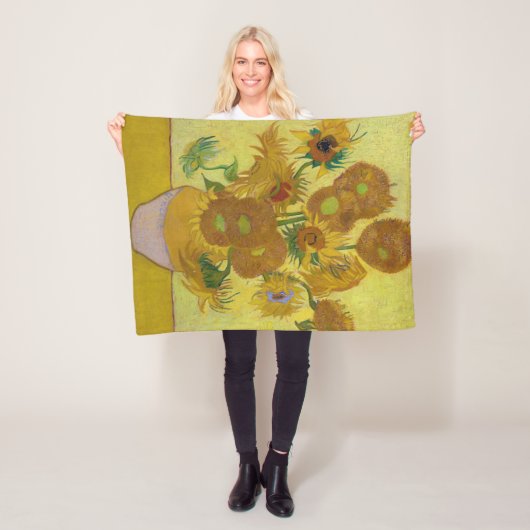 Zonnebloemen, Vincent van Gogh, 1889 Fleece Deken (In situ)