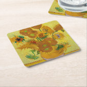 Zonnebloemen, Vincent van Gogh, 1889 Kartonnen Onderzetters (Schuin)