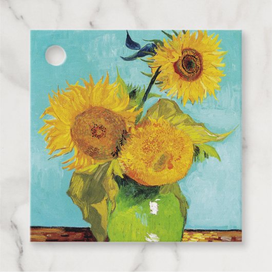 Zonnebloemen Vincent van Gogh Bedankjes Labels (Voorkant)
