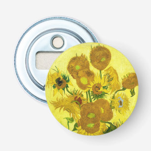 Zonnebloemen Vincent van Gogh Button Flesopener