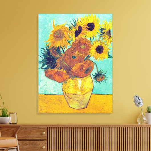 Zonnebloemen, Vincent van Gogh Canvas Afdruk (Insitu (Woonkamer))