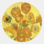 Zonnebloemen, Vincent van Gogh Ceramic Ornament Ronde Sticker (Voorkant)
