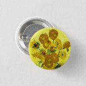 Zonnebloemen Vincent van Gogh Ronde Button 3,2 Cm (Voorkant /achterkant)