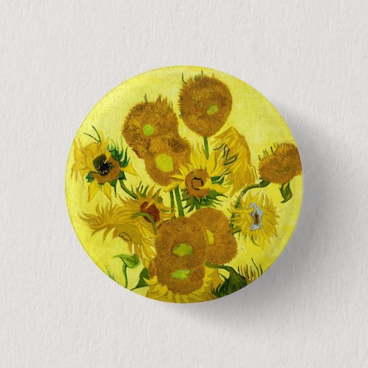 Zonnebloemen Vincent van Gogh Ronde Button 3,2 Cm (Voorkant)