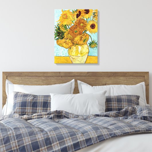 Zonnebloemen - Vincent Willem van Gogh Canvas Afdruk (Insitu (Slaapkamer))